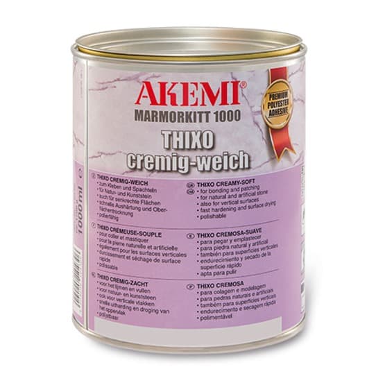 Кремообразная мягкая шпатлевка Akemi Marble Filler 1000 Thixo юрская 1,7 кг 10417